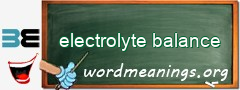 WordMeaning blackboard for electrolyte balance